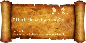 Mihalidesz Kurszán névjegykártya